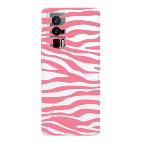 Xiaomi Poco F5 Pro Pink Zebra Transparent Silicone TPU Θήκη