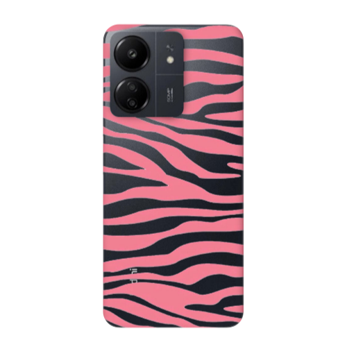 Xiaomi Redmi 13C Pink Zebra Transparent Silicone TPU Θήκη