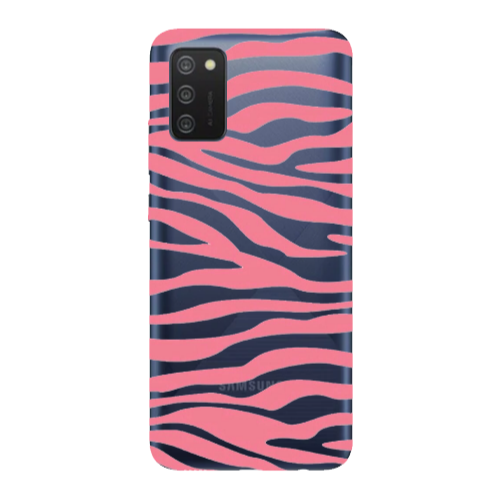 Samsung A02s Pink Zebra Transparent Silicone TPU Θήκη