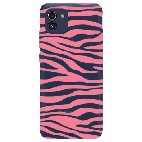 Samsung A03 Pink Zebra Transparent Silicone TPU Θήκη
