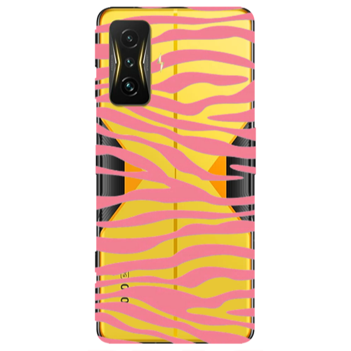 Xiaomi Poco F4 Gt Pink Zebra Transparent Silicone TPU Θήκη
