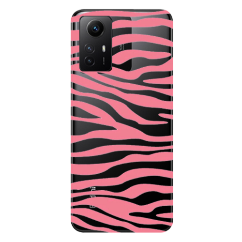 Xiaomi Redmi Note 12s Pink Zebra Transparent Silicone TPU Θήκη