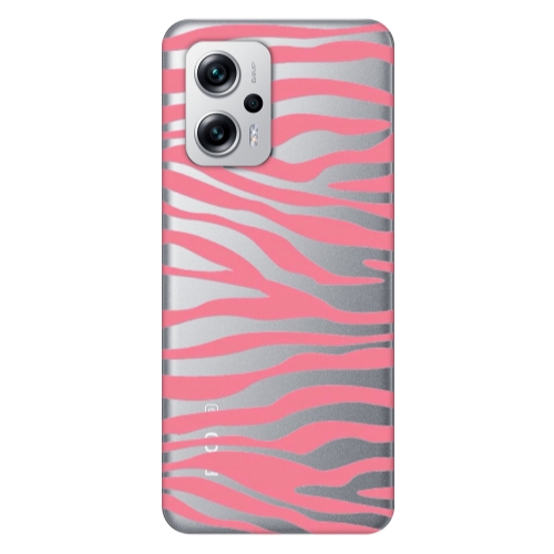 Xiaomi Poco X4 GT Pink Zebra Transparent Silicone TPU Θήκη