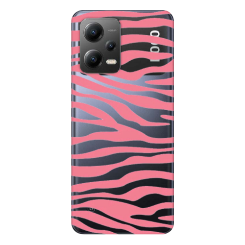 Xiaomi Poco X5 Pink Zebra Transparent Silicone TPU Θήκη