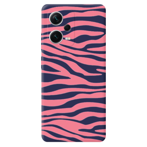 Xiaomi Poco X5 Pink Zebra Dark blue Colored Silicone TPU Θήκη