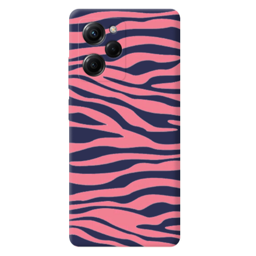 Xiaomi Poco X5 Pro Pink Zebra Dark blue Colored Silicone TPU Θήκη