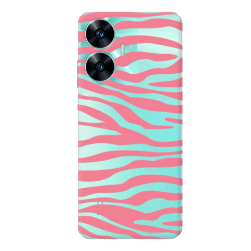 Realme C55 Pink Zebra Transparent Silicone TPU Θήκη