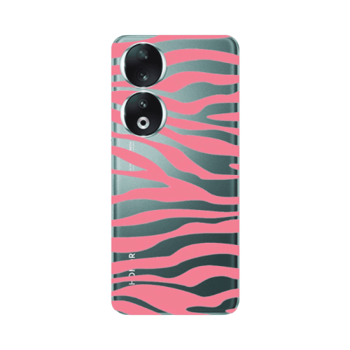 Honor 90 5G Pink Zebra Transparent Silicone TPU Θήκη