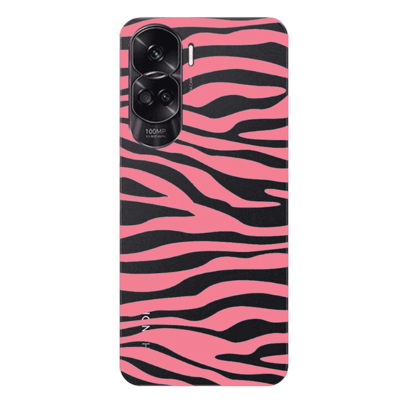 Honor 90 Lite 5G Pink Zebra Transparent Silicone TPU Θήκη