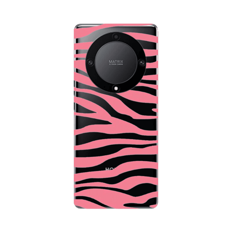 Honor Magic5 Lite 5G Pink Zebra Transparent Silicone TPU Θήκη