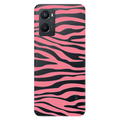Oppo A 96 Pink Zebra Transparent Silicone TPU Θήκη