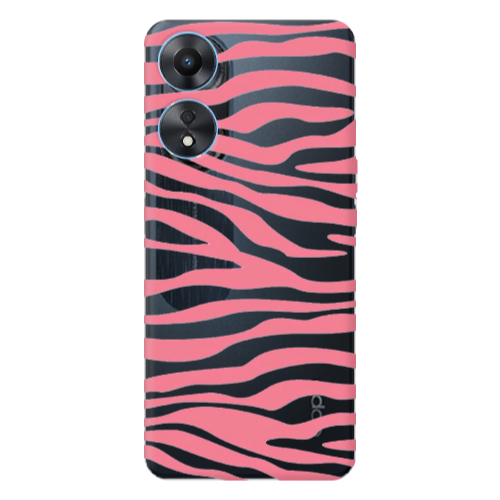 Oppo A 98 Pink Zebra Transparent Silicone TPU Θήκη