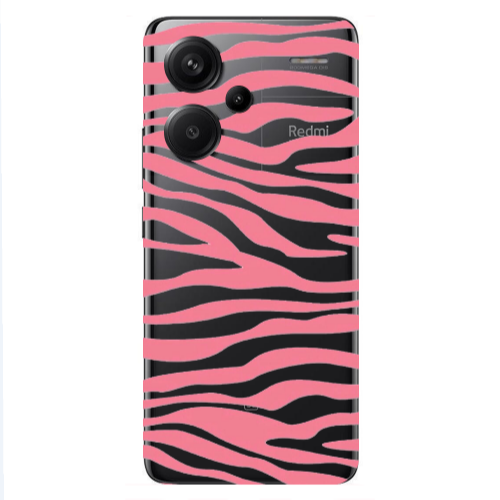 Xiaomi Redmi Note 13 Pro+ 5G  Pink Zebra Transparent Silicone TPU Θήκη