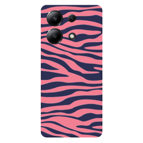 Xiaomi Redmi Note 13 4G Pink Zebra Dark blue Colored Silicone TPU Θήκη