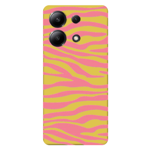 Xiaomi Redmi Note 13 4G Pink Zebra Yellow Colored Silicone TPU Θήκη