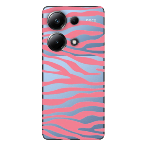 Xiaomi Poco M6 Pro 4G Pink Zebra Transparent Silicone TPU Θήκη