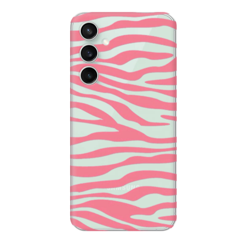 Samsung S24 Plus Pink Zebra Transparent Silicone TPU Θήκη