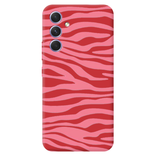 Samsung A35 Pink Zebra Red Colored Silicone TPU Θήκη