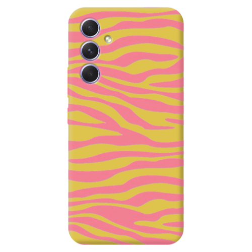 Samsung A35 Pink Zebra Yellow Colored Silicone TPU Θήκη