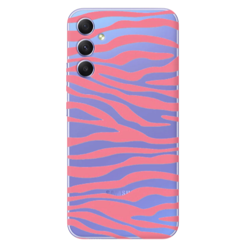 Samsung A16 Pink Zebra Transparent Silicone TPU Θήκη