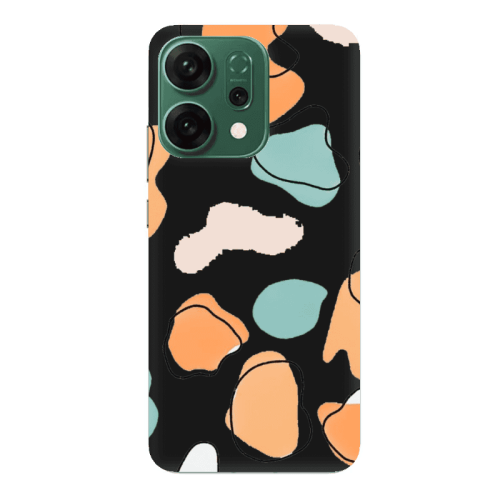 Oppo RENO 14 Colorful spots Black Colored Silicone TPU Θήκη