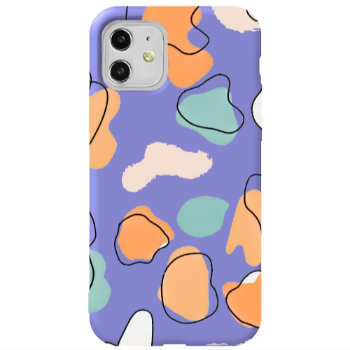 Apple iPhone 11  Colorful spots Purple Colored Silicone TPU Θήκη