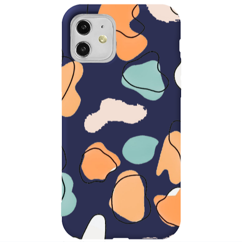 Apple iPhone 11  Colorful spots Dark blue Colored Silicone TPU Θήκη