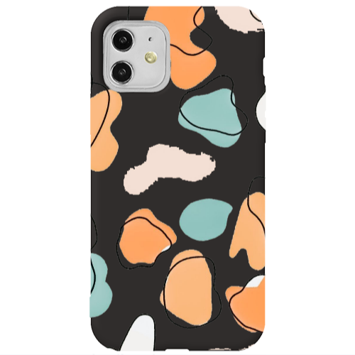 Apple iPhone 11  Colorful spots Black Colored Silicone TPU Θήκη