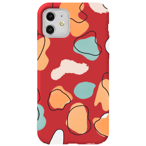Apple iPhone 11  Colorful spots Red Colored Silicone TPU Θήκη