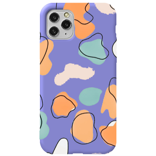 Apple iPhone 11 Pro Colorful spots Purple Colored Silicone TPU Θήκη