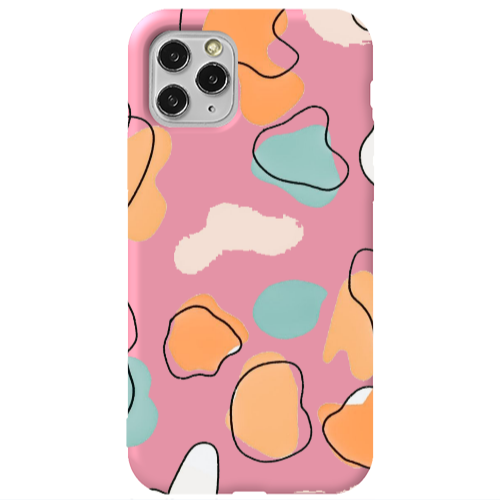 Apple iPhone 11 Pro Colorful spots Pink Colored Silicone TPU Θήκη