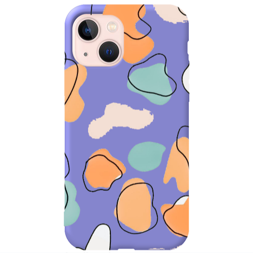 Apple iPhone 13 Colorful spots Purple Colored Silicone TPU Θήκη