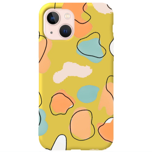 Apple iPhone 13 Colorful spots Yellow Colored Silicone TPU Θήκη