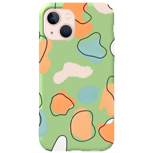 Apple iPhone 13 Colorful spots Light Green Colored Silicone TPU Θήκη