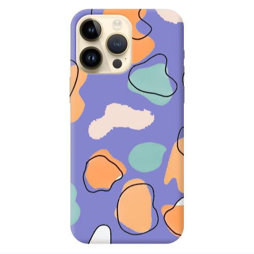 Apple iPhone 13 Pro Max Colorful spots Purple Colored Silicone TPU Θήκη