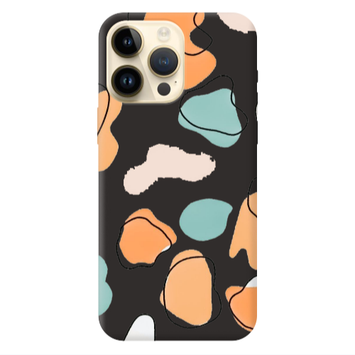 Apple iPhone 13 Pro Max Colorful spots Black Colored Silicone TPU Θήκη