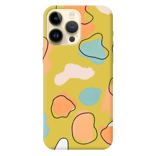 Apple iPhone 13 Pro Max Colorful spots Yellow Colored Silicone TPU Θήκη