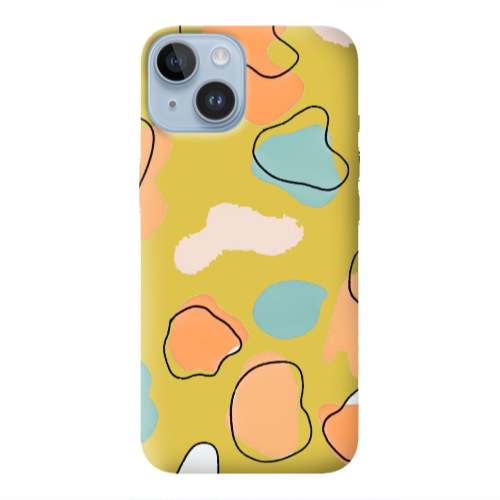 Apple iPhone 14 Plus Colorful spots Yellow Colored Silicone TPU Θήκη