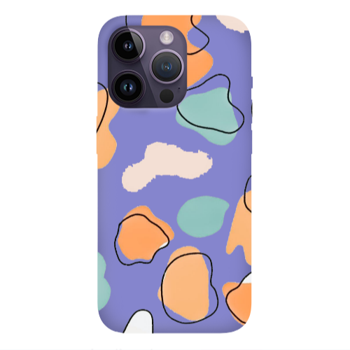 Apple iPhone 14 Pro  Colorful spots Purple Colored Silicone TPU Θήκη