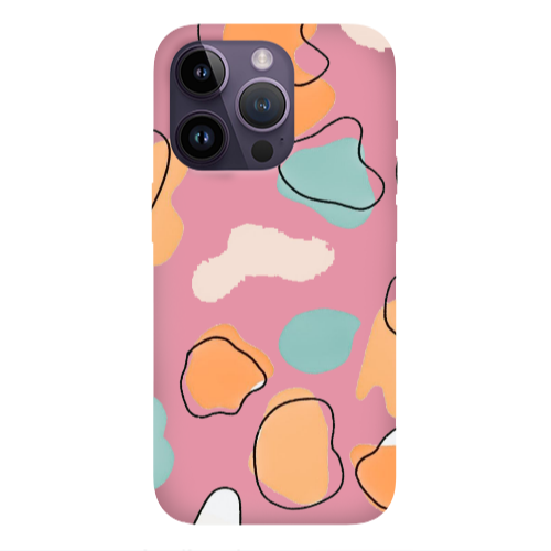 Apple iPhone 14 Pro  Colorful spots Pink Colored Silicone TPU Θήκη