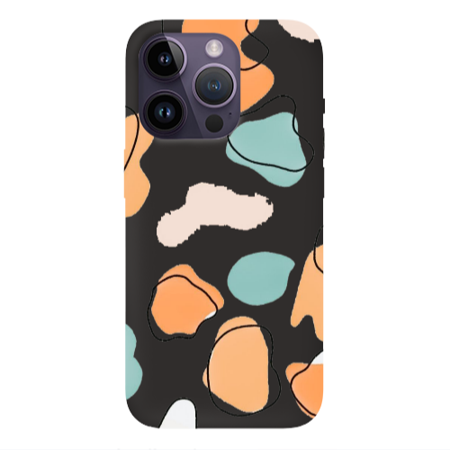 Apple iPhone 14 Pro  Colorful spots Black Colored Silicone TPU Θήκη