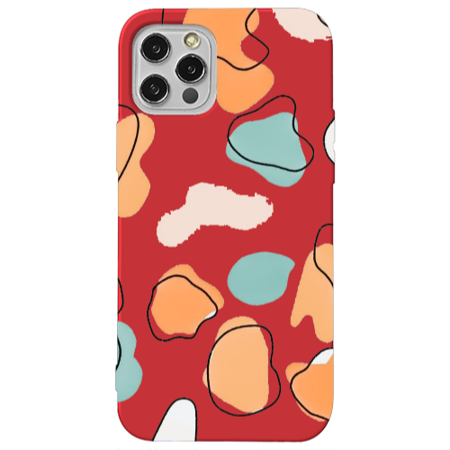 Apple iPhone 13 Pro Colorful spots Red Colored Silicone TPU Θήκη