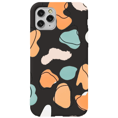 Apple iPhone 11 Pro Max Colorful spots Black Colored Silicone TPU Θήκη