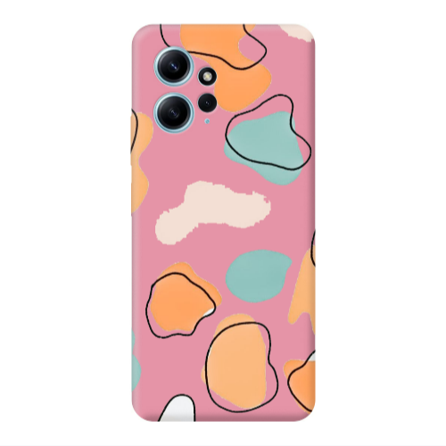 Xiaomi Redmi Note 12 4G Colorful spots Pink Colored Silicone TPU Θήκη