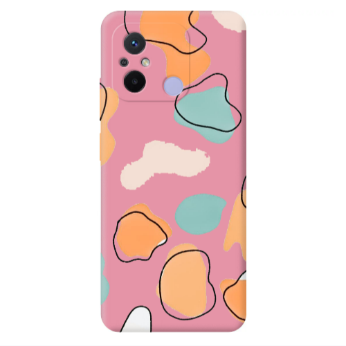 Xiaomi Redmi 12C Colorful spots Pink Colored Silicone TPU Θήκη