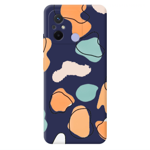Xiaomi Redmi 12C Colorful spots Dark blue Colored Silicone TPU Θήκη