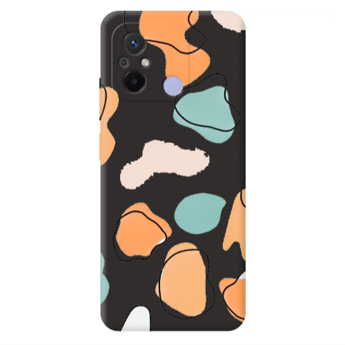Xiaomi Redmi 12C Colorful spots Black Colored Silicone TPU Θήκη