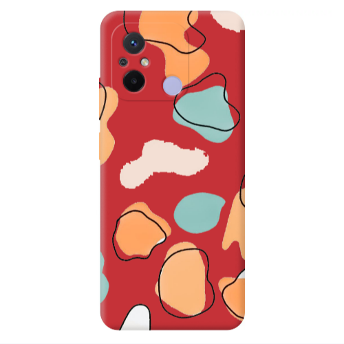 Xiaomi Redmi 12C Colorful spots Red Colored Silicone TPU Θήκη