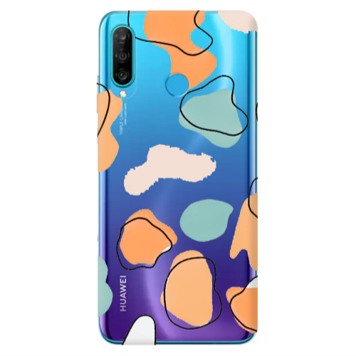 Huawei P30 Lite Colorful spots Transparent Silicone TPU Θήκη