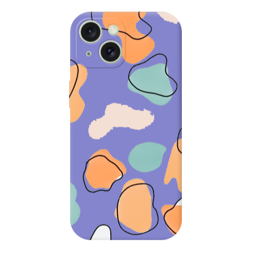 Apple iPhone 15 Plus Colorful spots Purple Colored Silicone TPU Θήκη